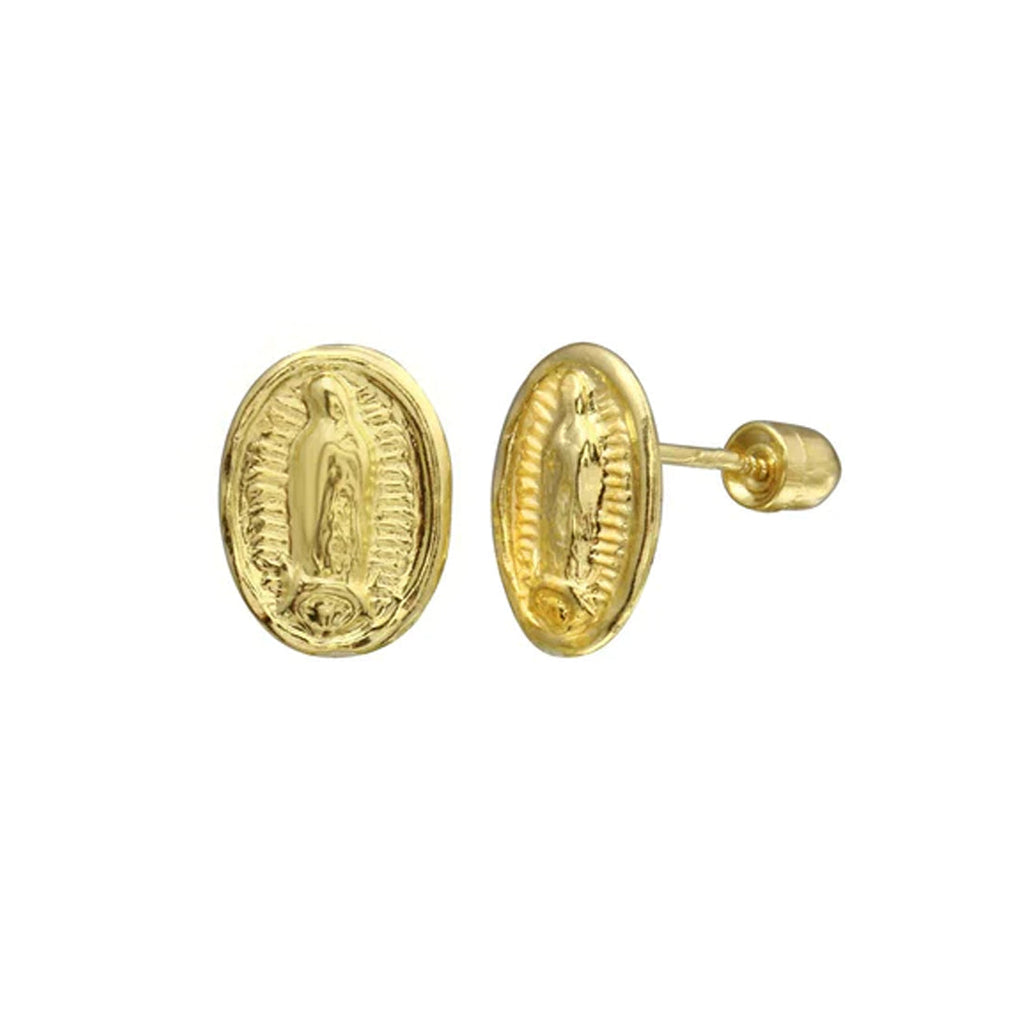 Yellow Gold Lady Guadalupe Stud Earrings