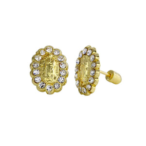 Yellow Mother Mary Stud Earrings