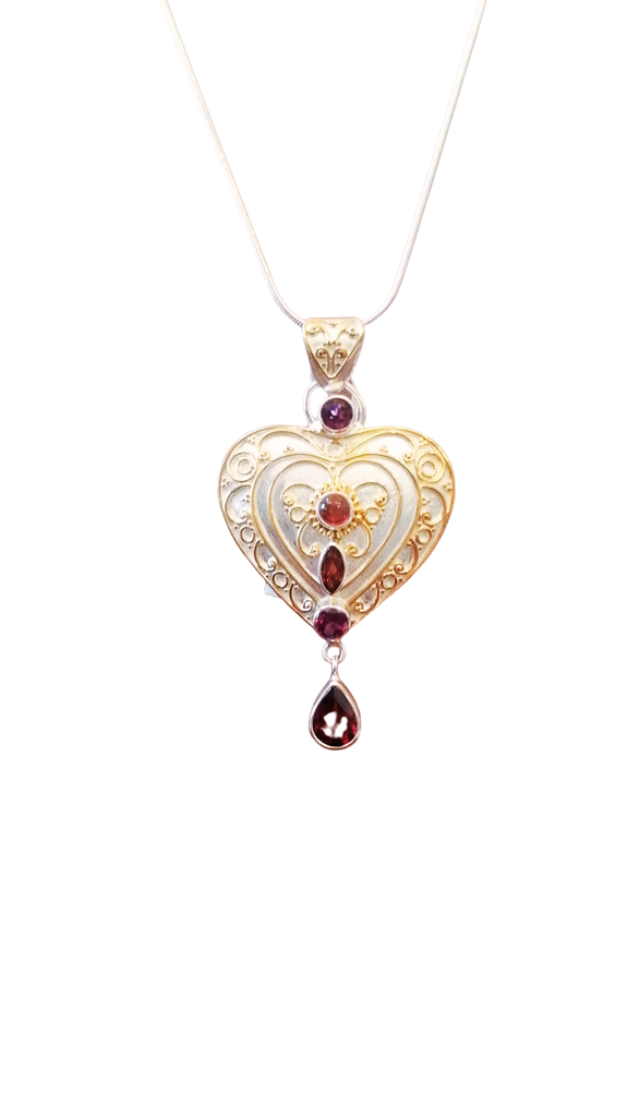 Heart with drop and swirls