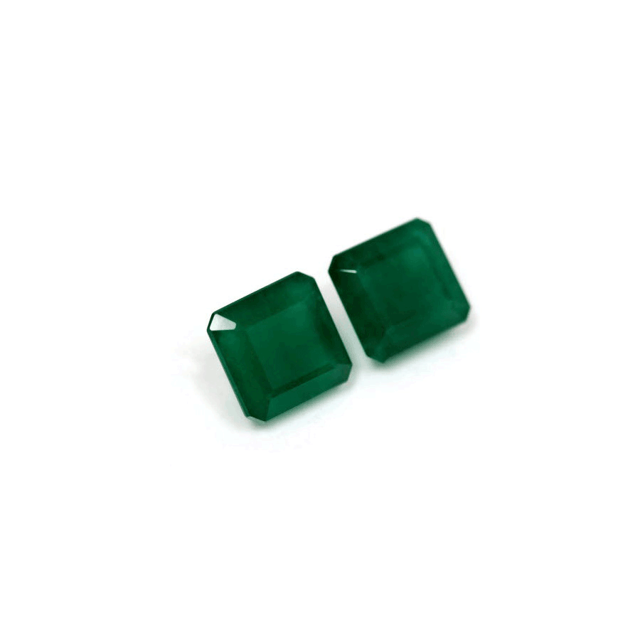 Green Emerald Cut Emerald Matched Pair GIA Certified 21.73 cttw.