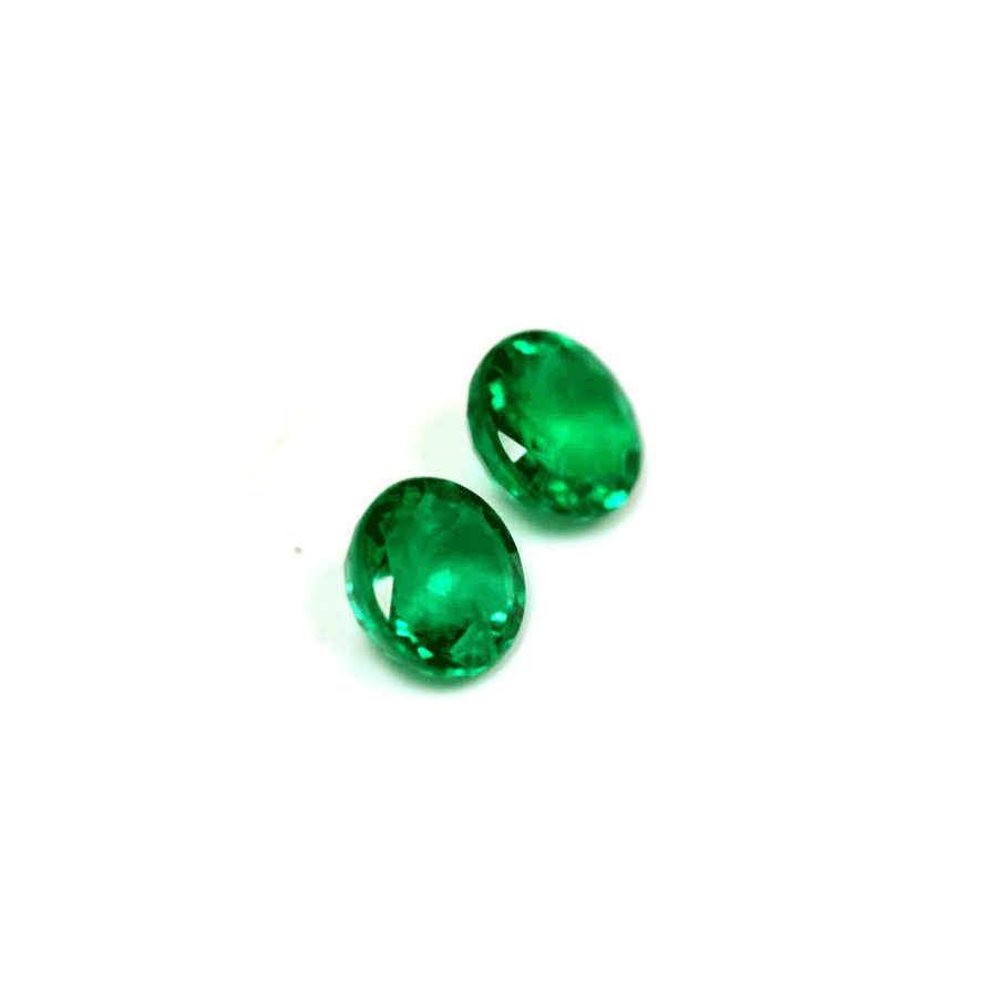 Green Emerald Round Matched Pair GIA Certified 3.29 cttw.