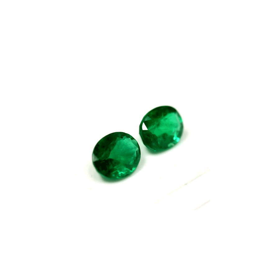 Green Emerald Oval Matched Pair GIA Certified 3.62 cttw.