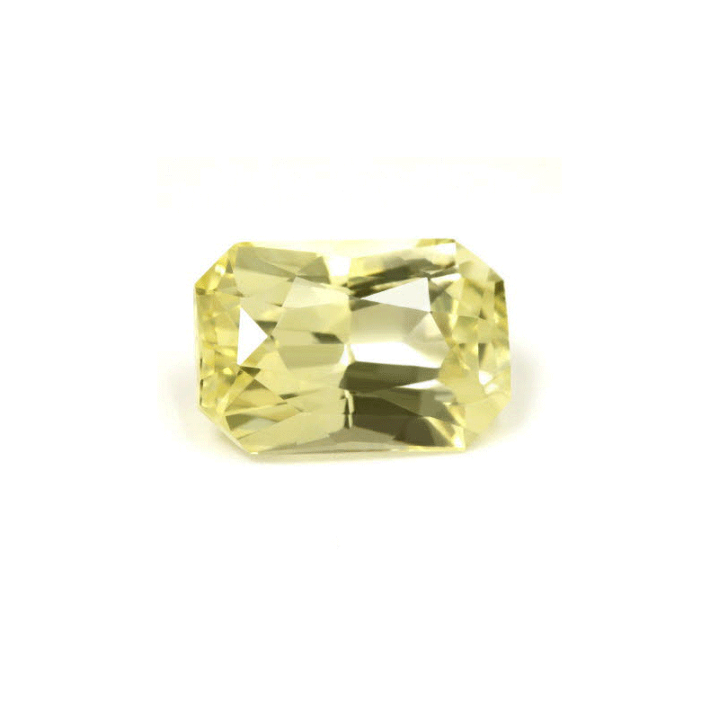 Emerald Cut Yellow Sapphire GIA Certified Untreated 3.93cts.