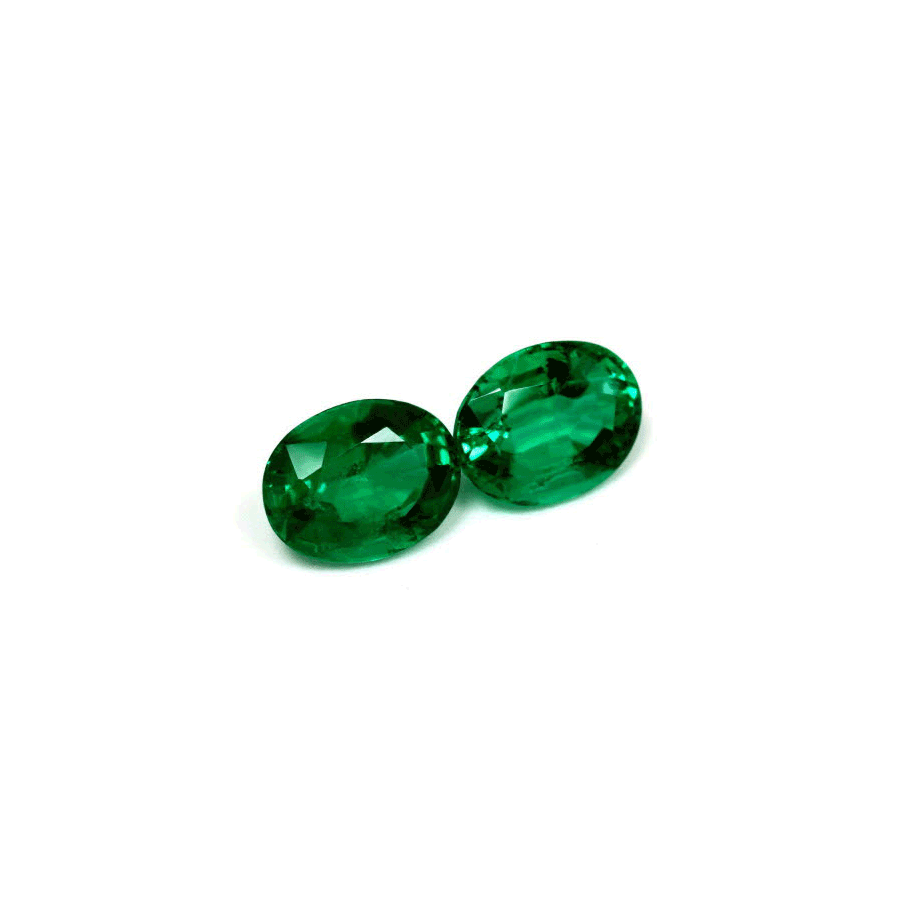Emerald  Oval Matched Pair GIA Certified 3.74 cttw.