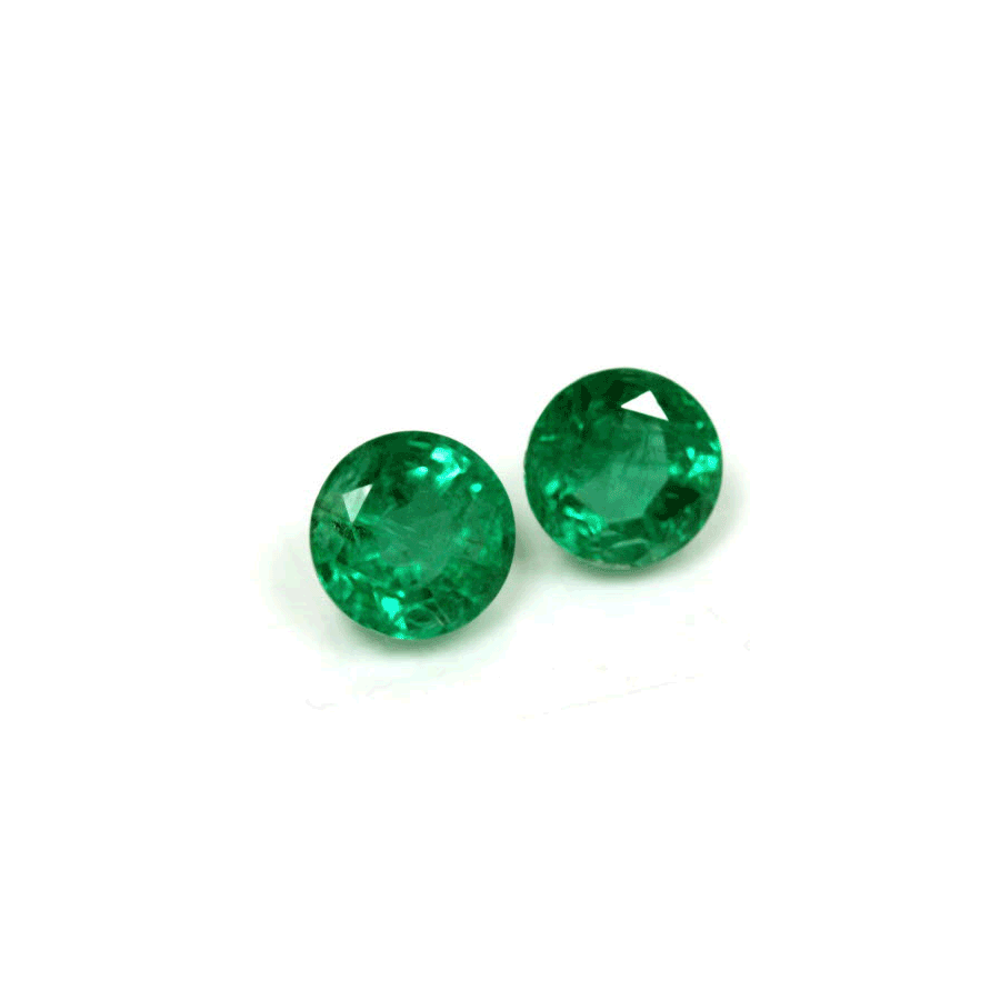 Emerald  Round  Matched Pair GIA Certified 5.06 cttw.