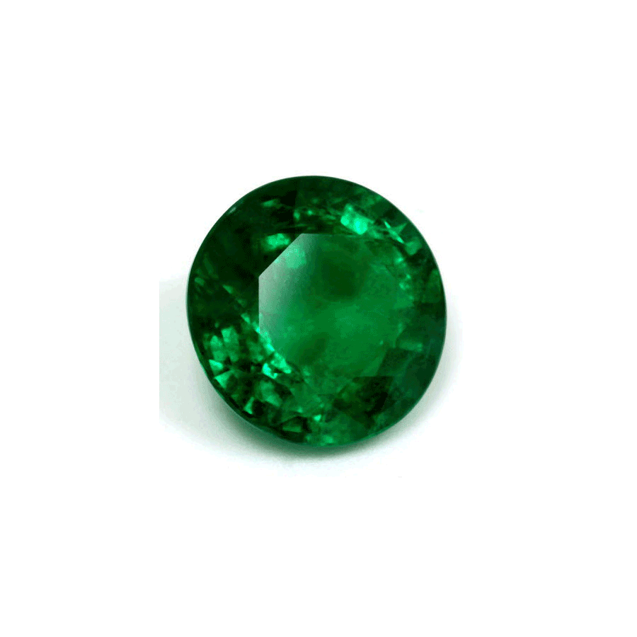 Green Emerald Round GIA Certified 5.29 cts.