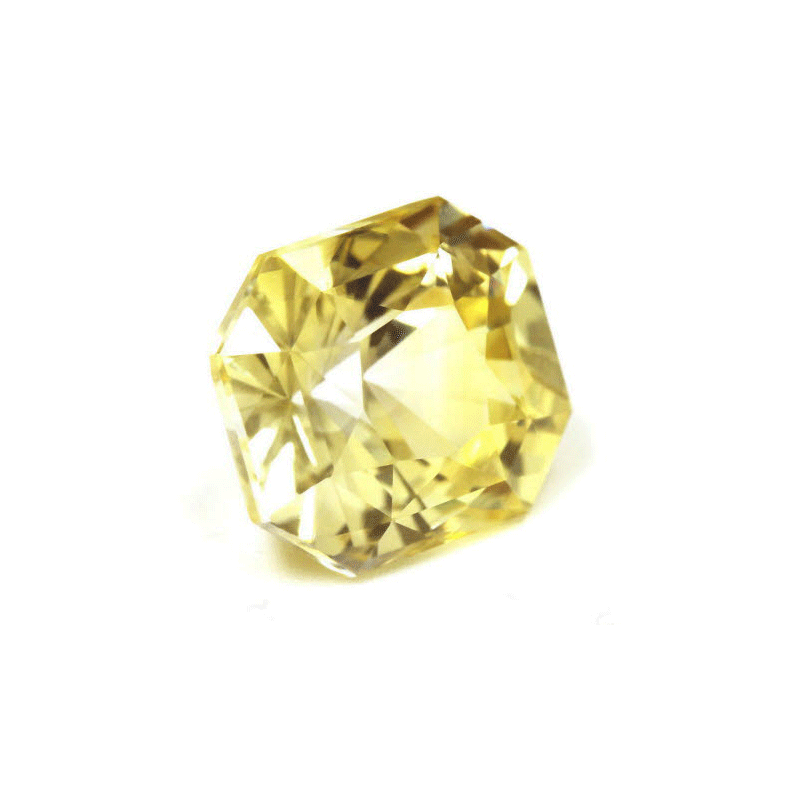 Emerald Cut Yellow Sapphire GIA Certified Untreated  7.76 cts.