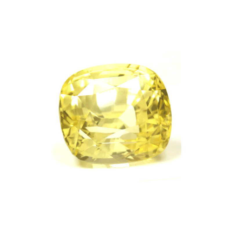Yellow Sapphire Cushion GIA Certified Untreated  8.05cts.