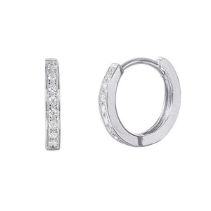 Silver huggie hoops with CZ