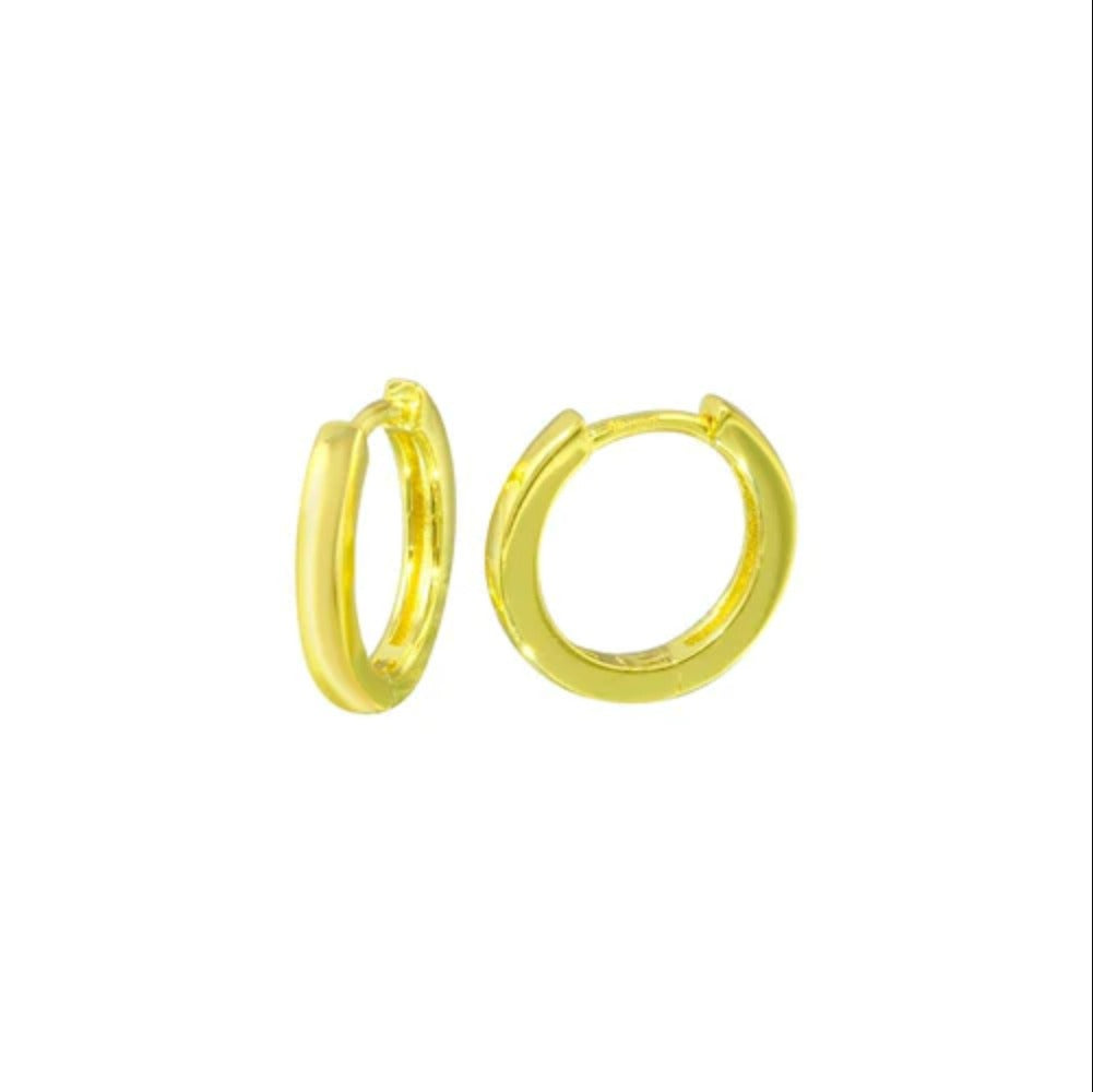 Yellow gold huggie hoops