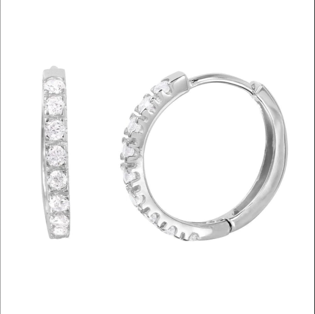 Huggie Earrings with CZ