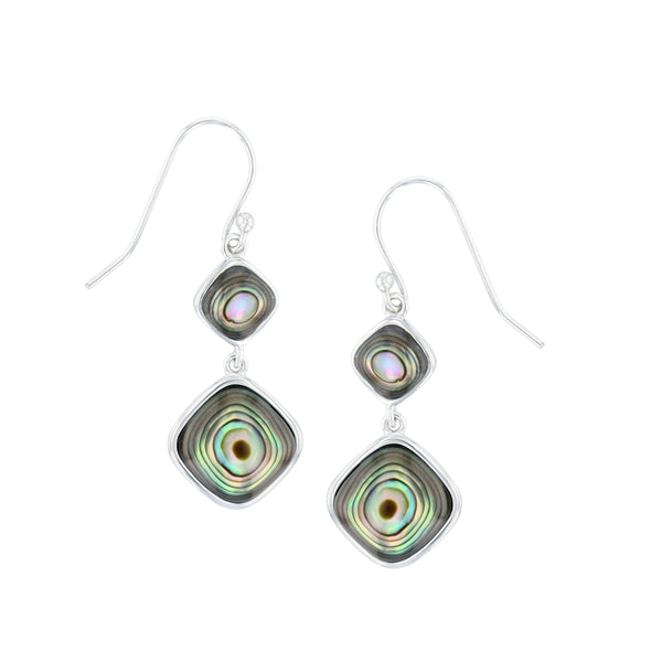 Abalone Double Rhombus Drop Earring