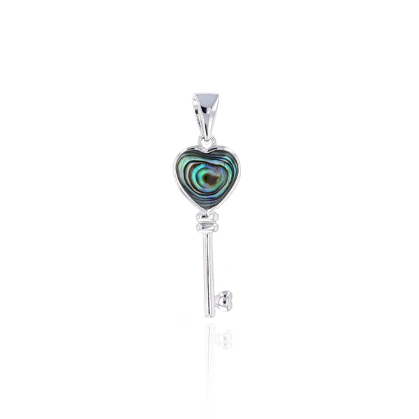 Abalone Heart Shape Key Pendant