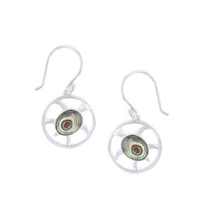 Abalone Oval Shape Turtle in Open Circle Earring