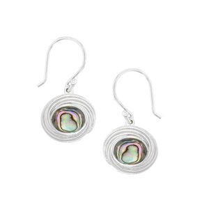 Abalone Oval Shape in Swirl Frame Earring