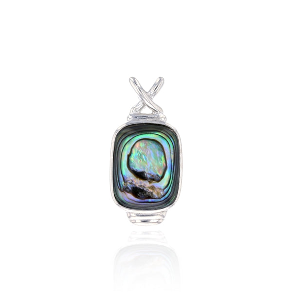 Abalone Rectangle with X-Shape Bail Pendant