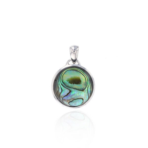 Abalone Round Flat Frame Pendant