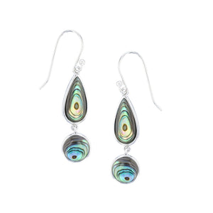 Abalone Teardrop and Circle Drop Earring