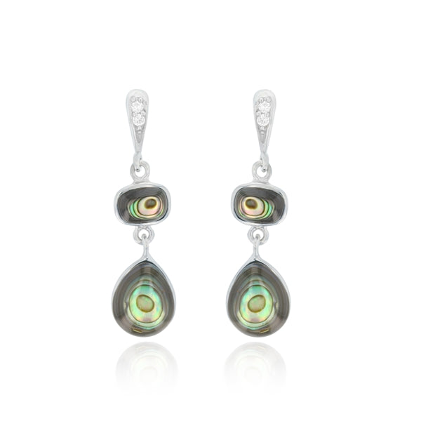 Abalone Teardrop and Oval Drop Earring