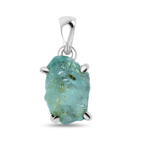 Aqua Marine Rough Pendant