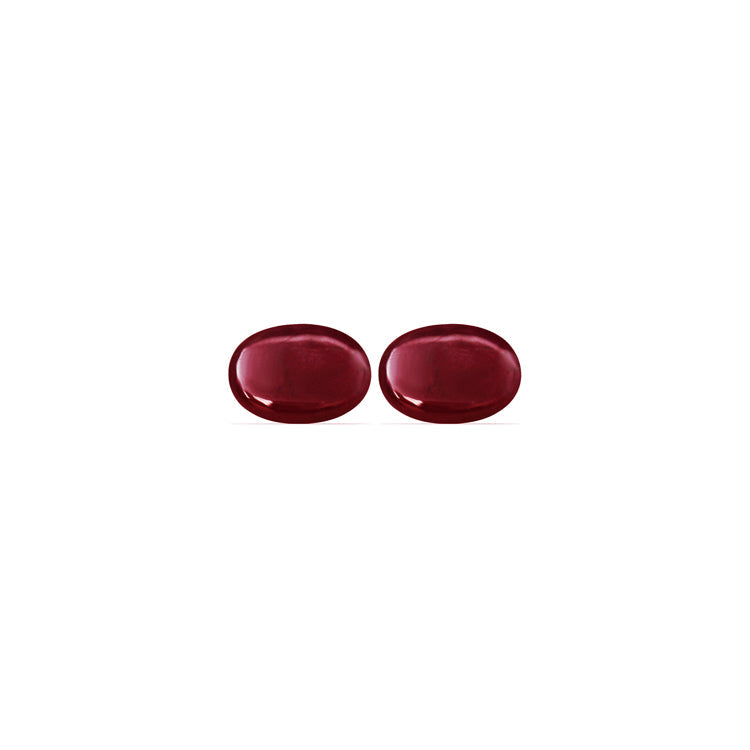 Ruby Cabochon Matched Pair GIA Certified Untreated  14.33 cttw.
