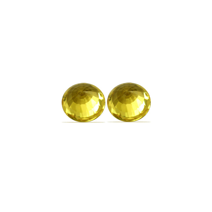 Yellow Sapphire Round Matched Pair 3.72 cttw.