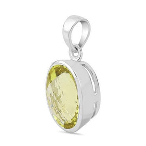 Big Round Lemon Quartz Pendant