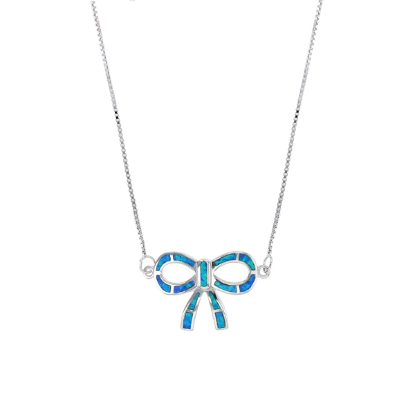 Blue Bow Design Necklace