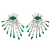 Clear and Green Drop Earrings