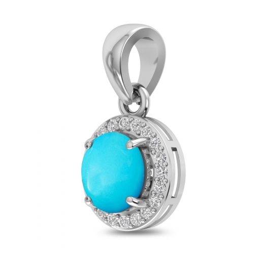 Crown Turquoise Pendant