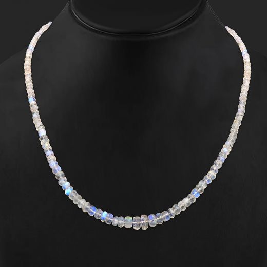 Elegant Rainbow Moonstone Beaded Necklace
