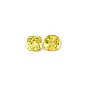 Yellow Sapphire Cushion Matched Pair 1.74 cttw.