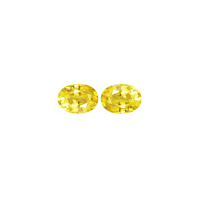 Yellow Sapphire  Oval Matched Pair 2.57 cttw.