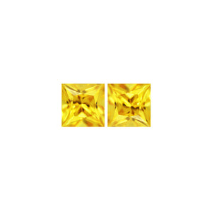 Yellow Sapphire Square Matched Pair 1.86 cttw.