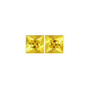 Yellow  Sapphire Square Matched Pair 1.73  cttw.