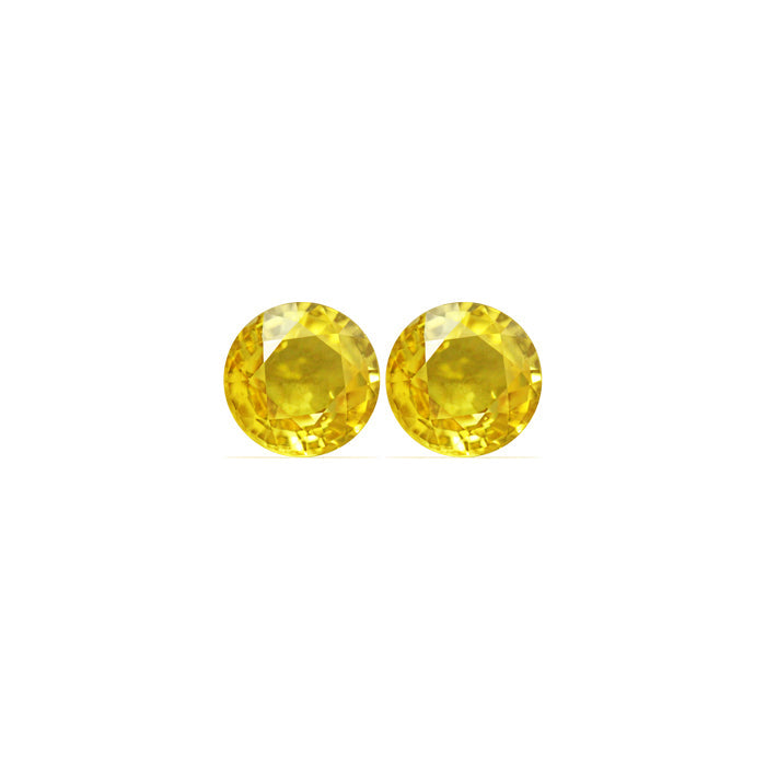 Yellow Sapphire Round Matched Pair  2.25 cttw.