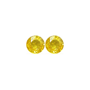 Yellow Sapphire Round Matched Pair  2.25 cttw.