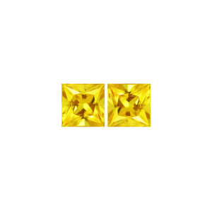 Yellow  Sapphire Square Matched Pair 1.85 cttw.