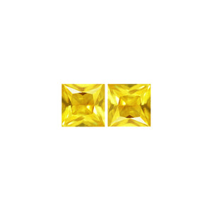 Yellow Sapphire Square Matched Pair 1.49 cttw.