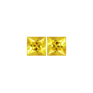 Yellow Sapphire Square Matched Pair 1.73 cttw.