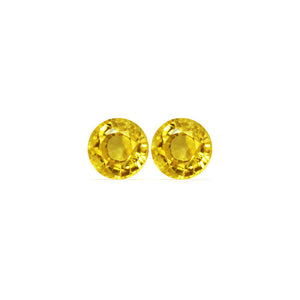 Yellow Sapphire Round Matched Pair  2.46 cttw.