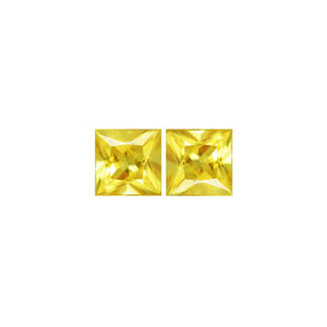 Yellow Sapphire Square Matched Pair  1.66 cttw.