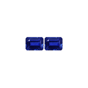 BLUE SAPPHIRE AGL Certified Untreated 3.83 cttw.  Emerald  Cut Matched Pair