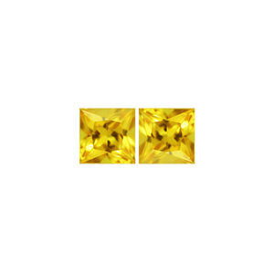 Yellow Sapphire Square Matched Pair 2.63 cttw.