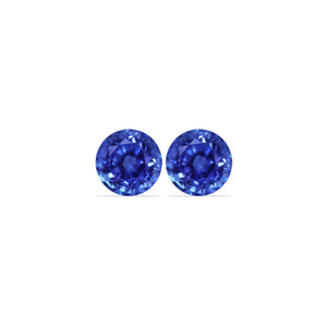 BLUE SAPPHIRE AGL Certified Untreated 5.01 cttw. Round Matched Pair