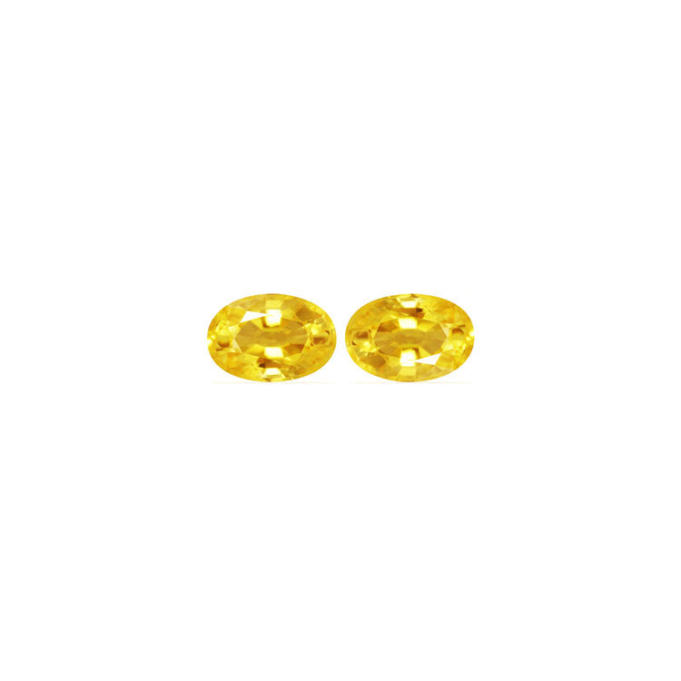 Yellow Sapphire Oval Matched Pair  2.18 cttw.