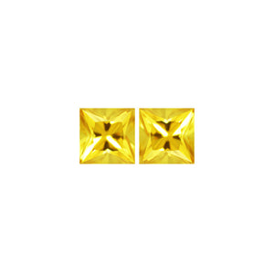 Yellow Sapphire Square Matched Pair 2.82 cttw.