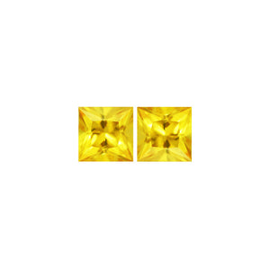 Yellow Sapphire Square Matched Pair 2.71 cttw.
