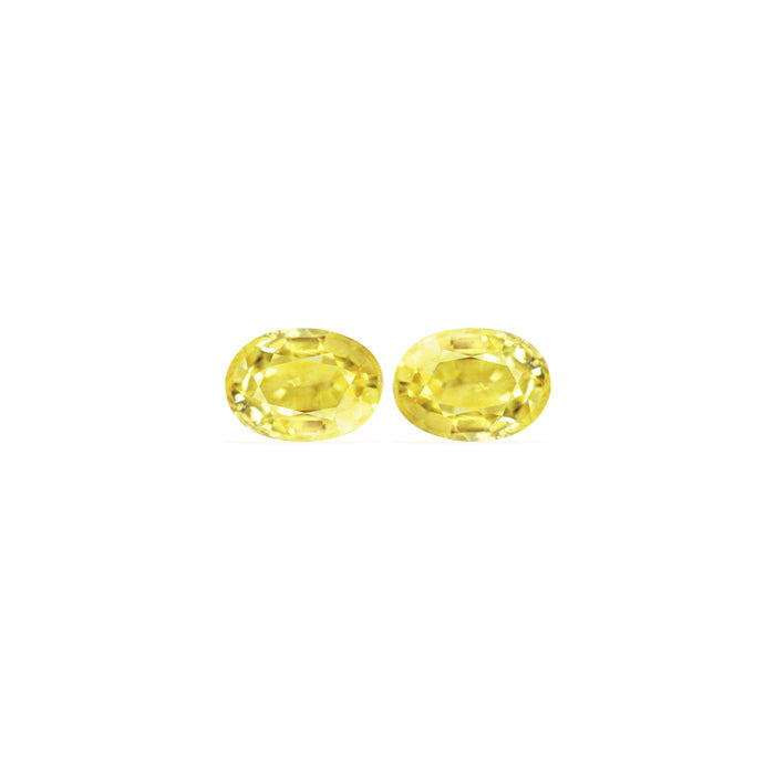 Yellow Sapphire Oval Matched Pair  2.35 cttw.