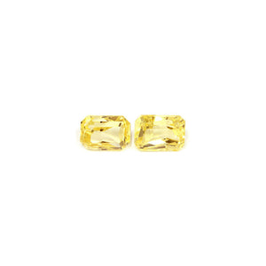 Yellow Sapphire Matched Pair Emerald Cut Untreated 1.80 cttw.